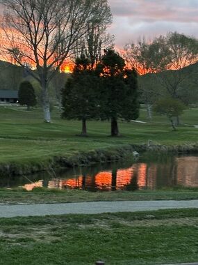 Sunset Landscape Photo Print - Vibrant Orange Reflection